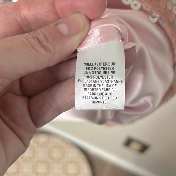 NEW Milly Minis pink silver sequin Angular Shift Dress - Picture 7 of 11